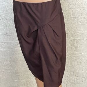 MaxMara Elegant Drape Brown/Dark Purple wool Women's Skirt SZM